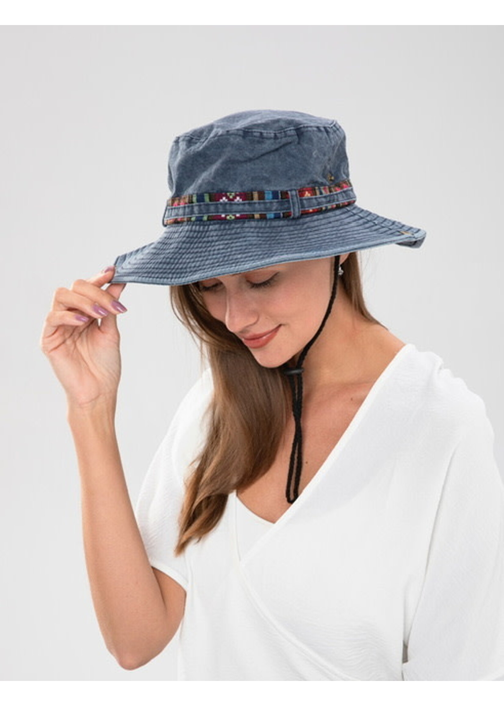 Washed Denim Sun Hat