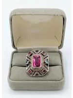 Show Stopper Victorian Sterling Huge Gem Ring