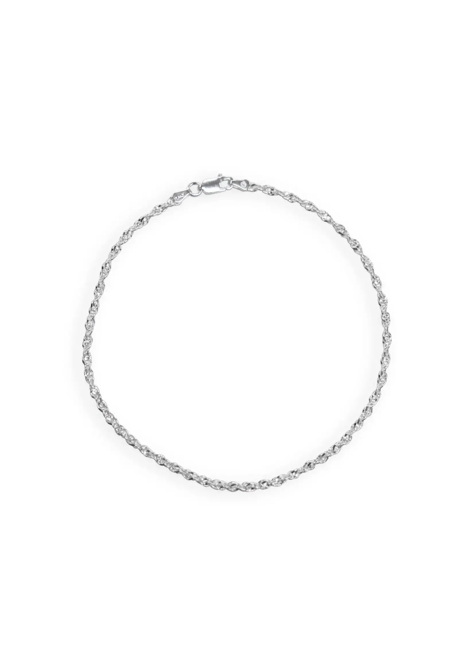 Singapore Anklet - Sterling Silver 2.3gr