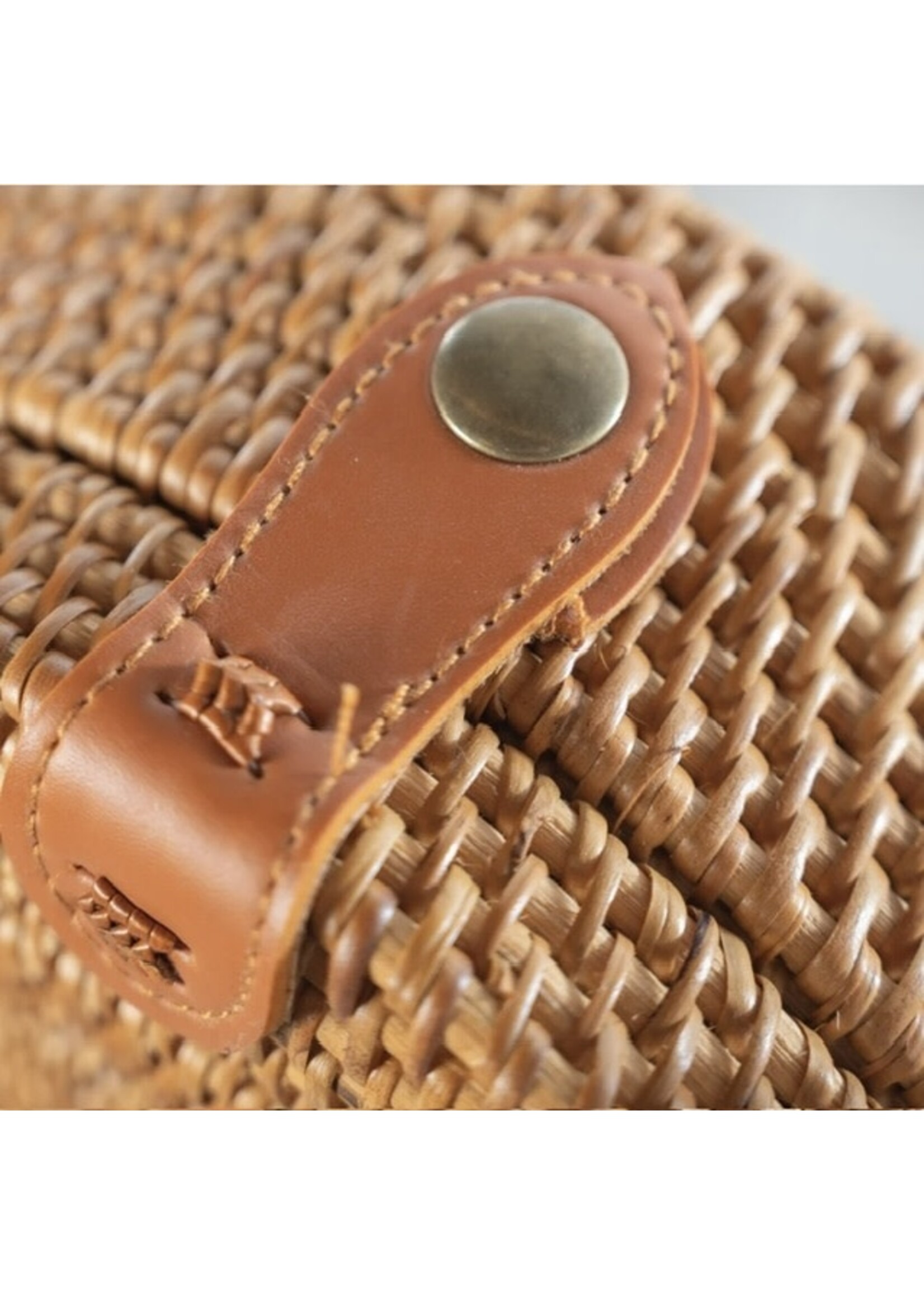 Handmade Bali Bag - 8" Circle - Caramel