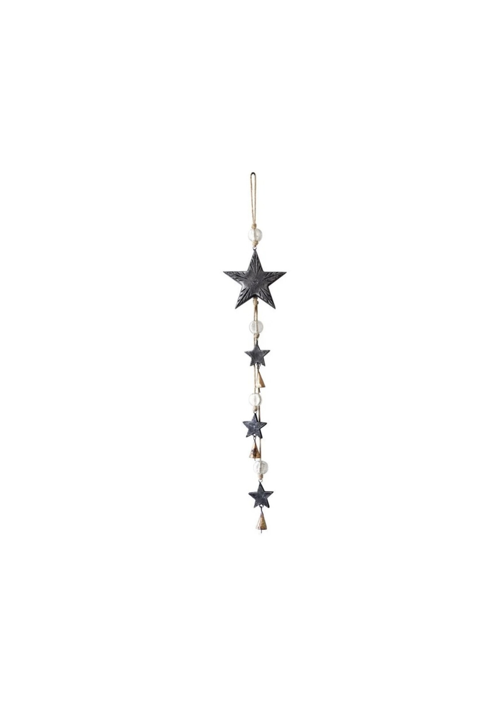 Silver Stars Mango Wood Bell Chime