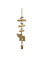 Driftwood Bell Chime - Moose Natural 18"