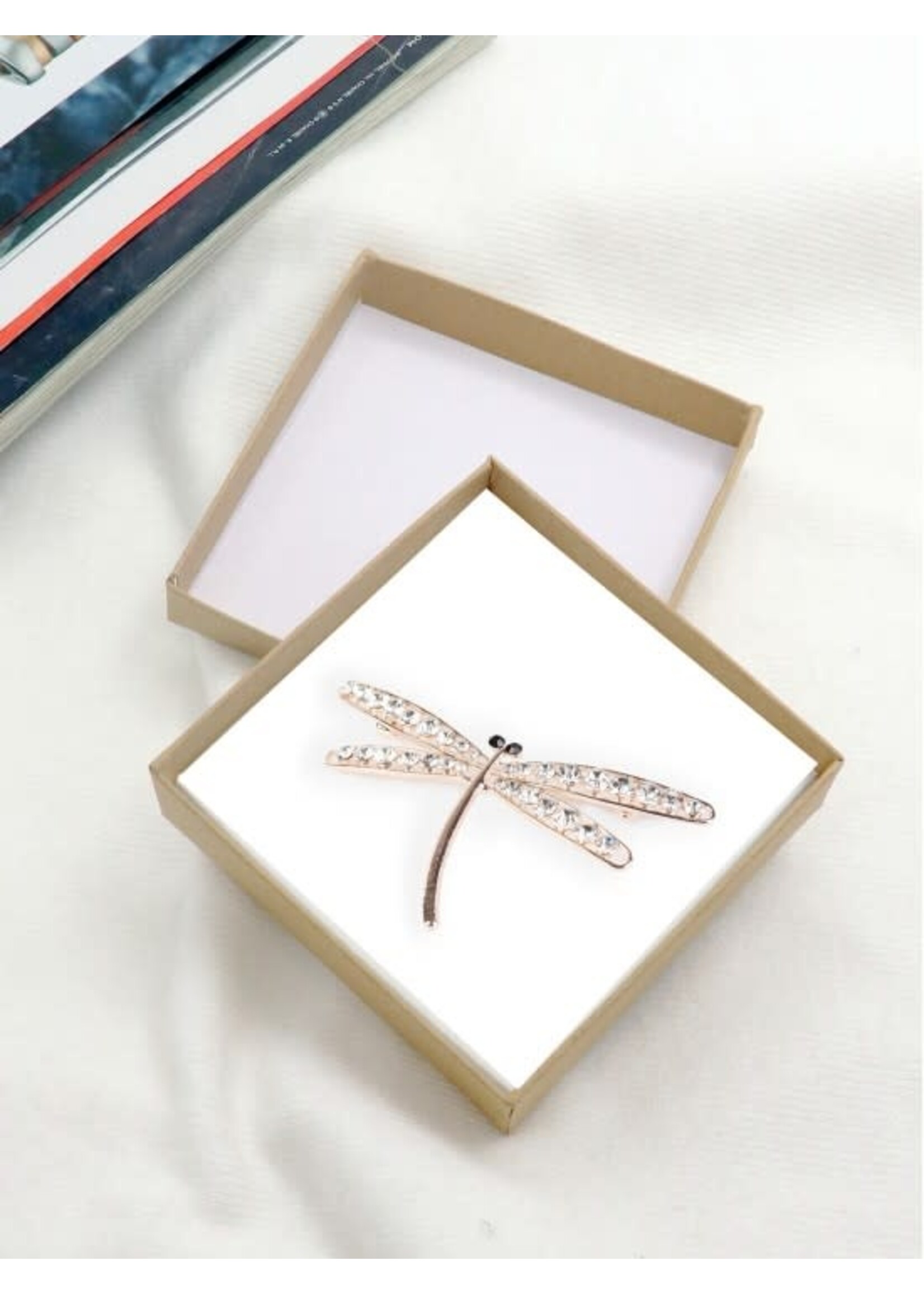 Dragonfly Brooch - White