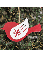 Large Christmas Bird Orn-6"x3"