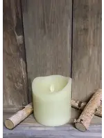 IVORY - 4"X4" IVORY RUSTIC FINISH MOVING FLAME LED PILLAR