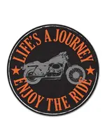 12"D METAL "LIFE'S A JOURNEY" MOTORCYCLE WALL PLAQUE