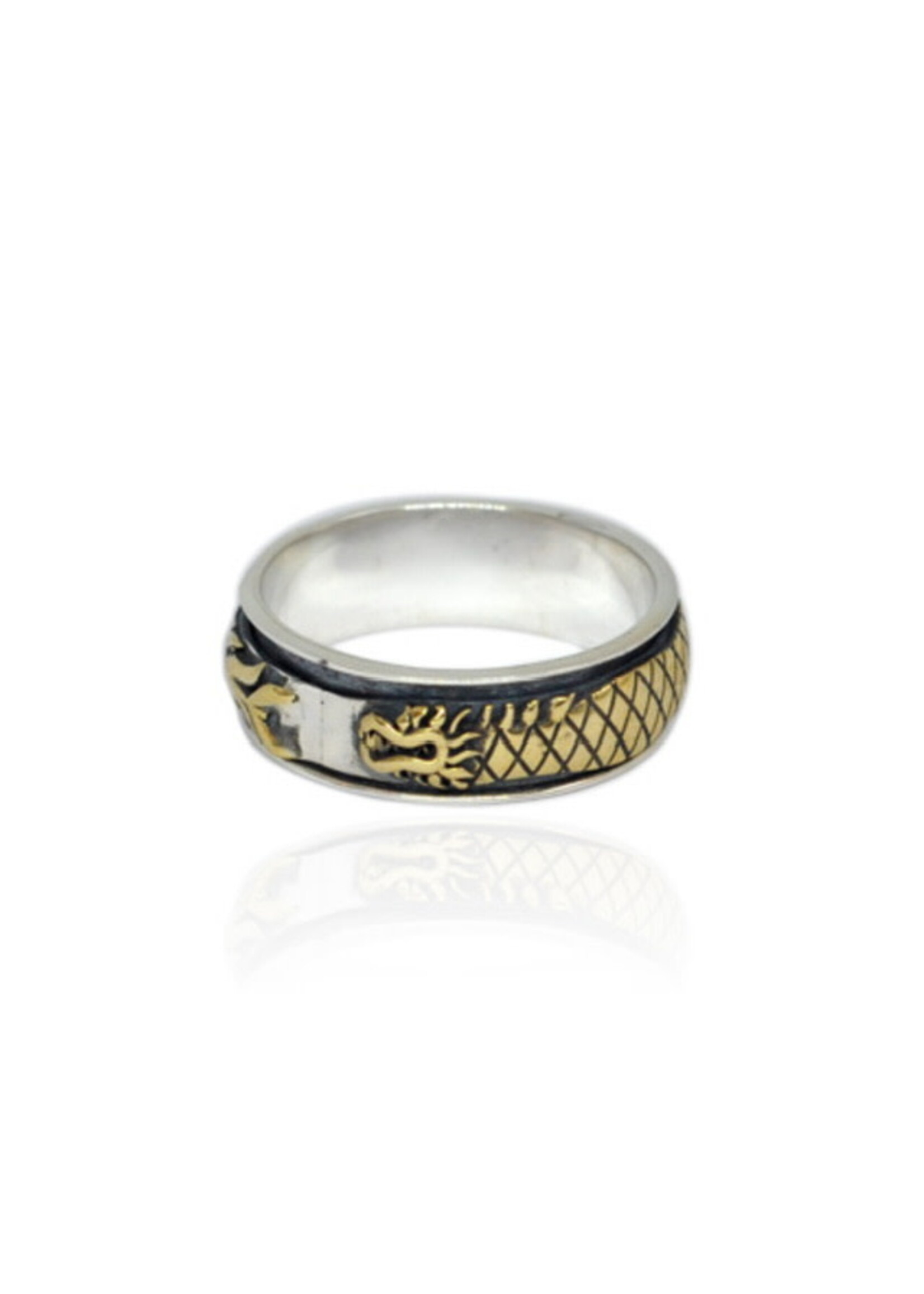 8MM WIDE DRAGON SPINNER RING. Size 9