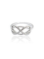 STERLING SILVER CZ RING RHODIUM PLATED.