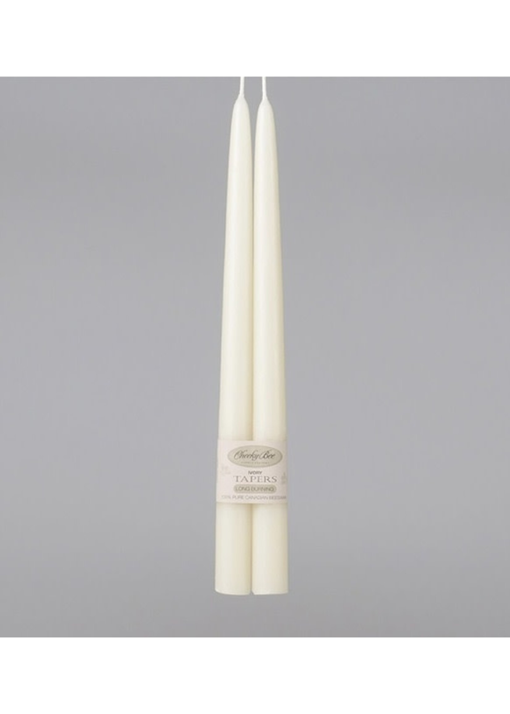 Cheeky Bee 12” Beeswax Tapers - White