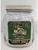 Old Mill Cigarette Tabacco Glass Jar