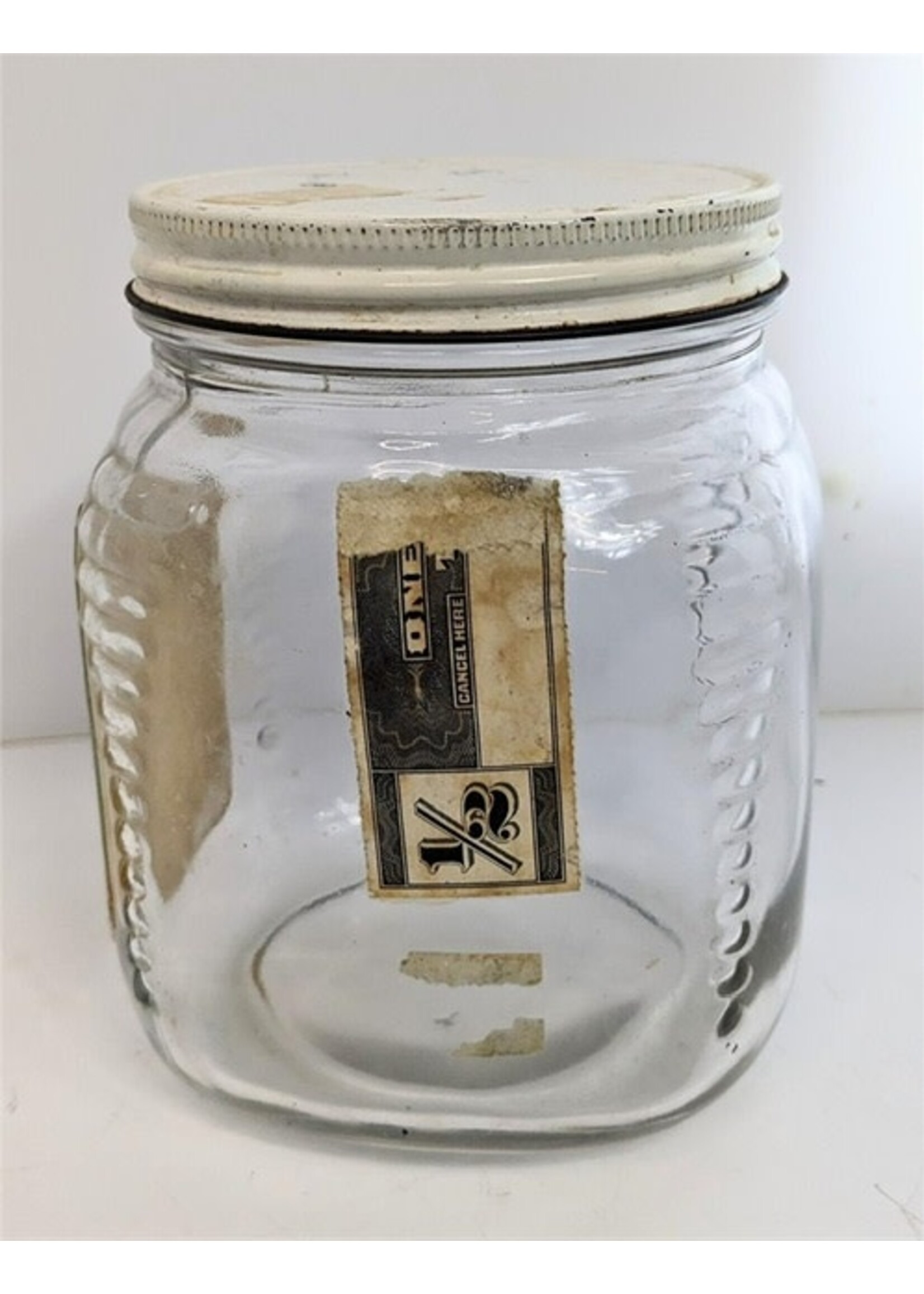 Old Mill Cigarette Tabacco Glass Jar