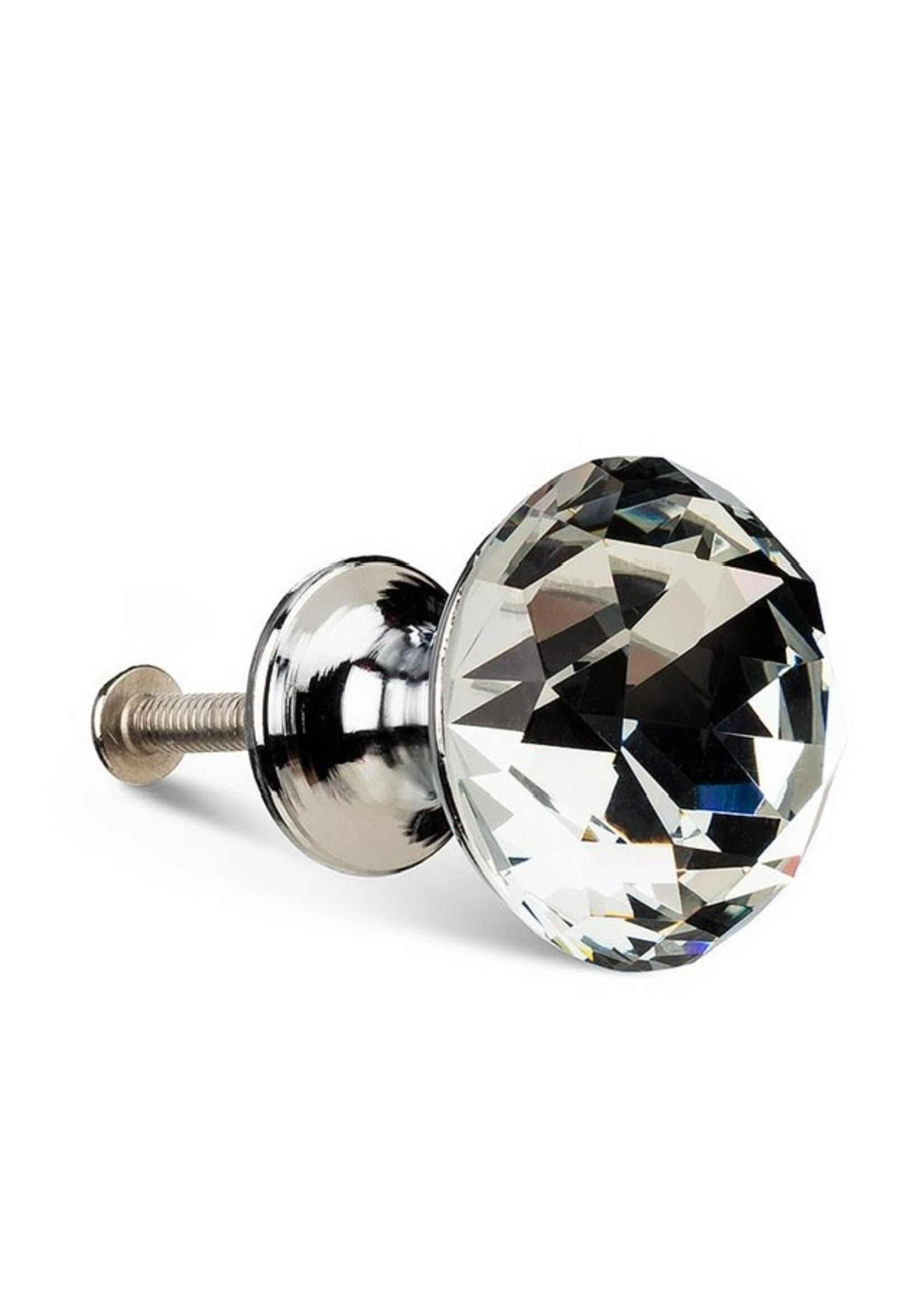 Sm Flat Cut Crystal Knob-1"D
