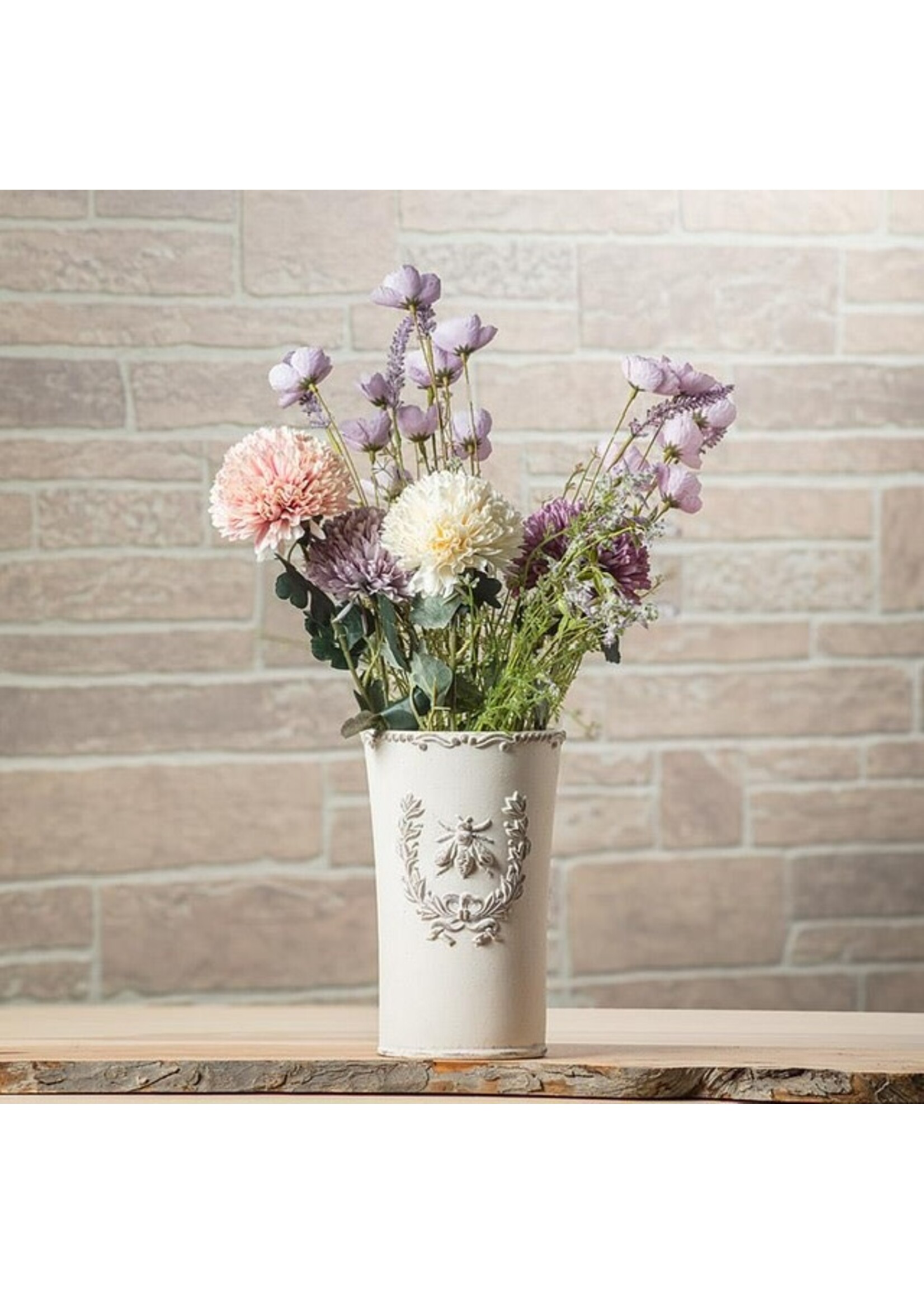 Tall Emboss Bee in Crest Planter
