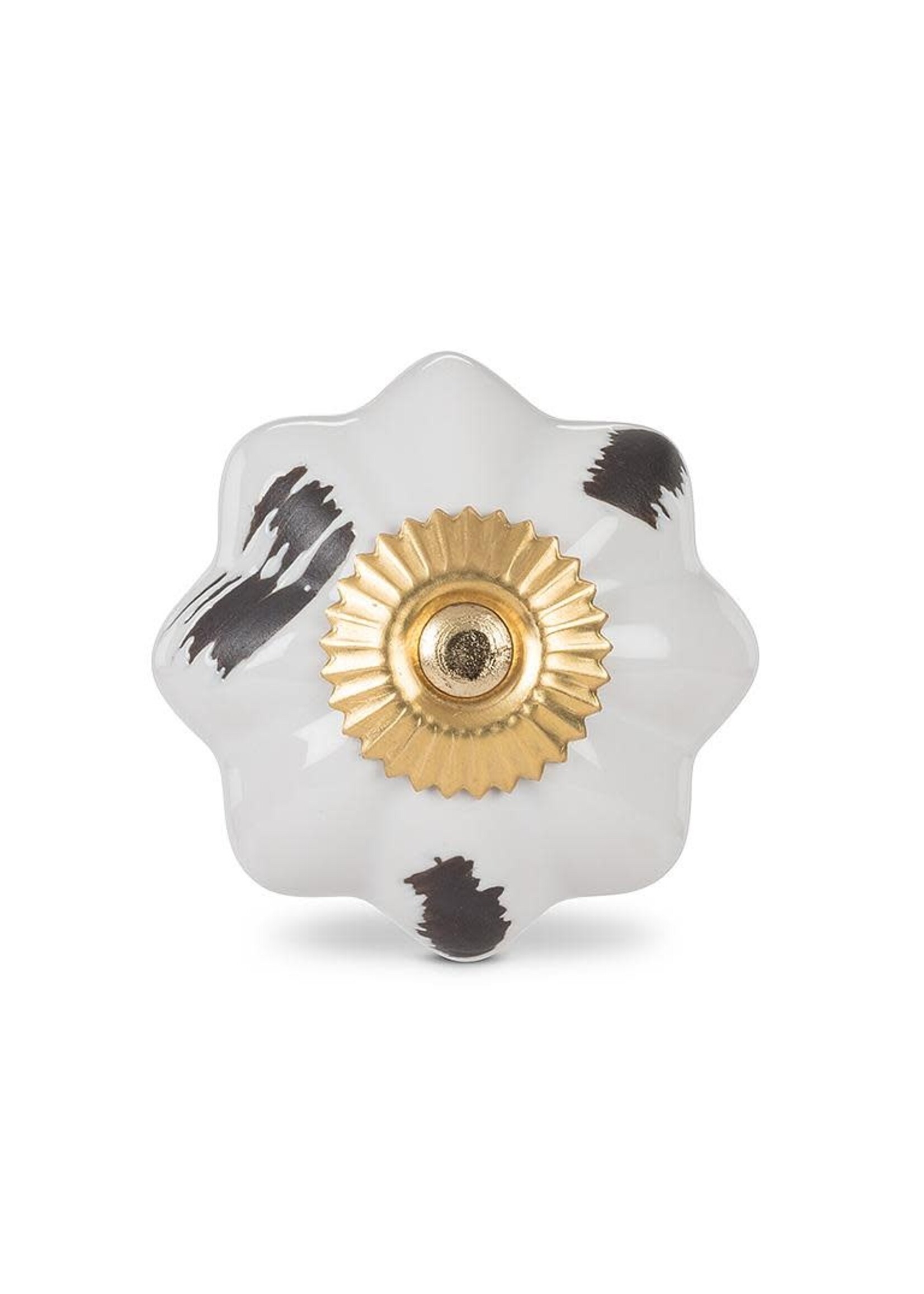 Antiqued Pumpkin Knob - White