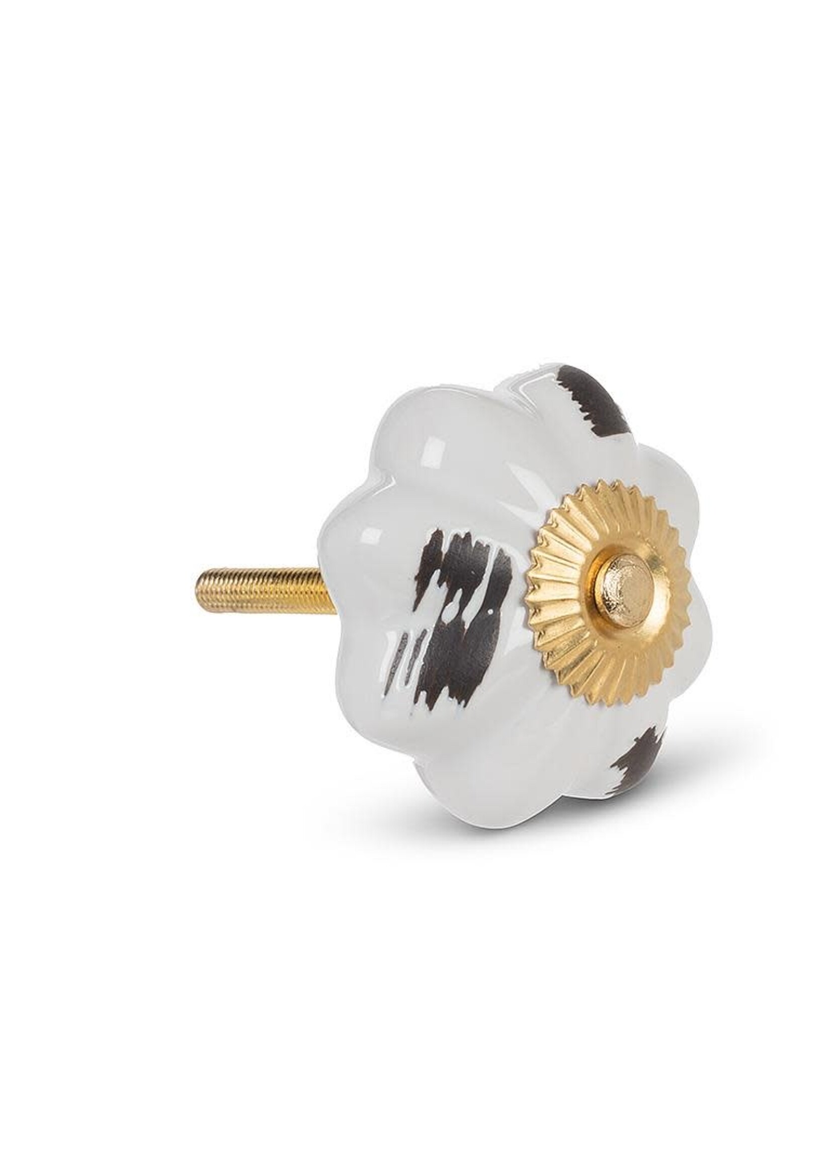 Antiqued Pumpkin Knob - White