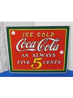 PORCELAIN ADVERTISING SIGN "COCA COLA" 13 X 10.5"