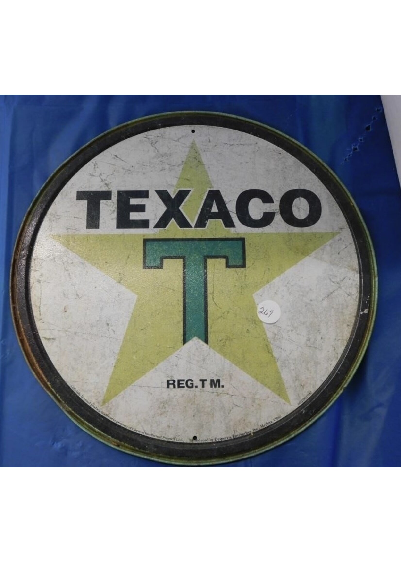 ROUND METAL TEXACO SIGN 11.75 DIAMETER