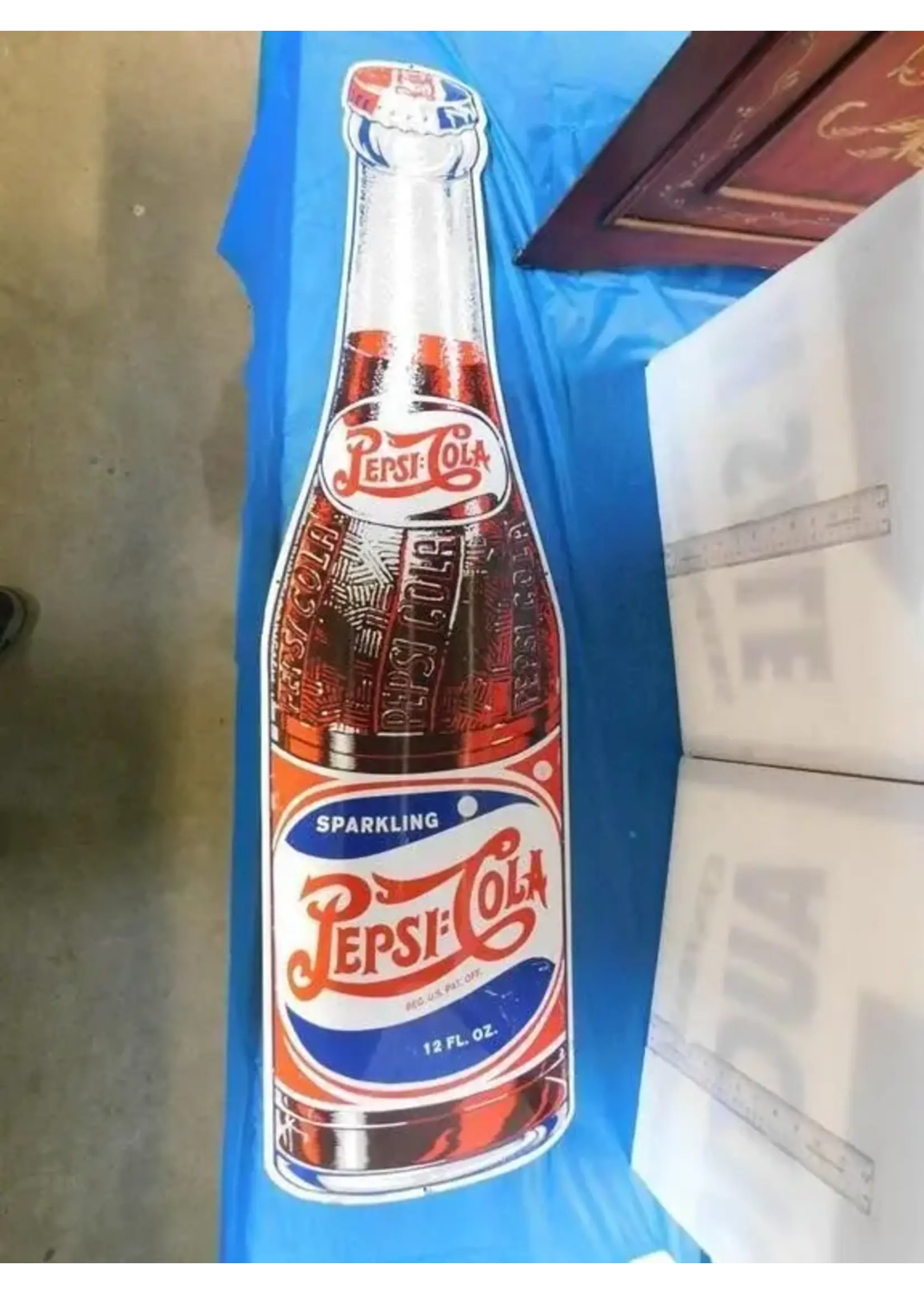 METAL ADVERTISING SIGN "PEPSI COLA" 11.5 X 41.5"H