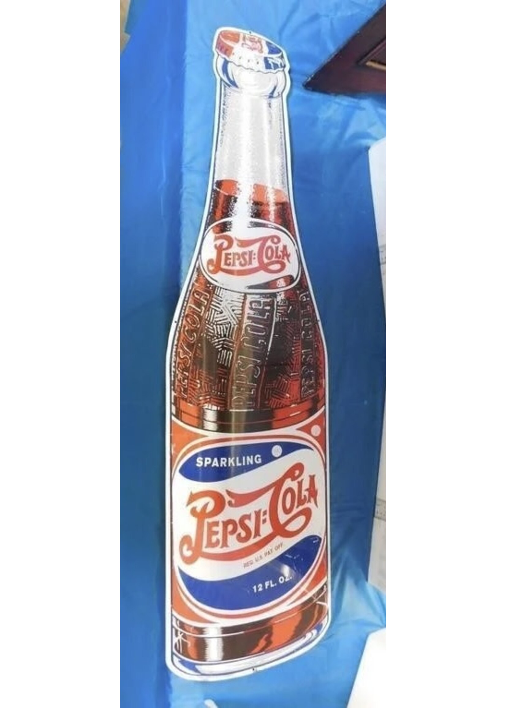METAL ADVERTISING SIGN "PEPSI COLA" 11.5 X 41.5"H