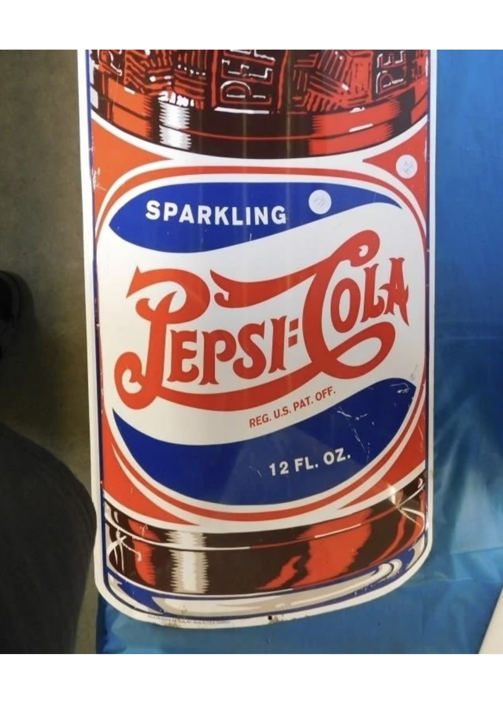 METAL ADVERTISING SIGN "PEPSI COLA" 11.5 X 41.5"H