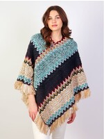 Boho Aztec Poncho W/ Fringes