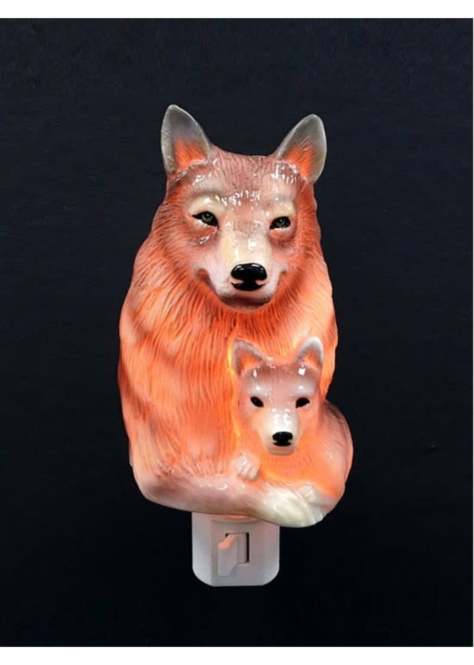 Porcelain Wolf Night Light with Gift Box