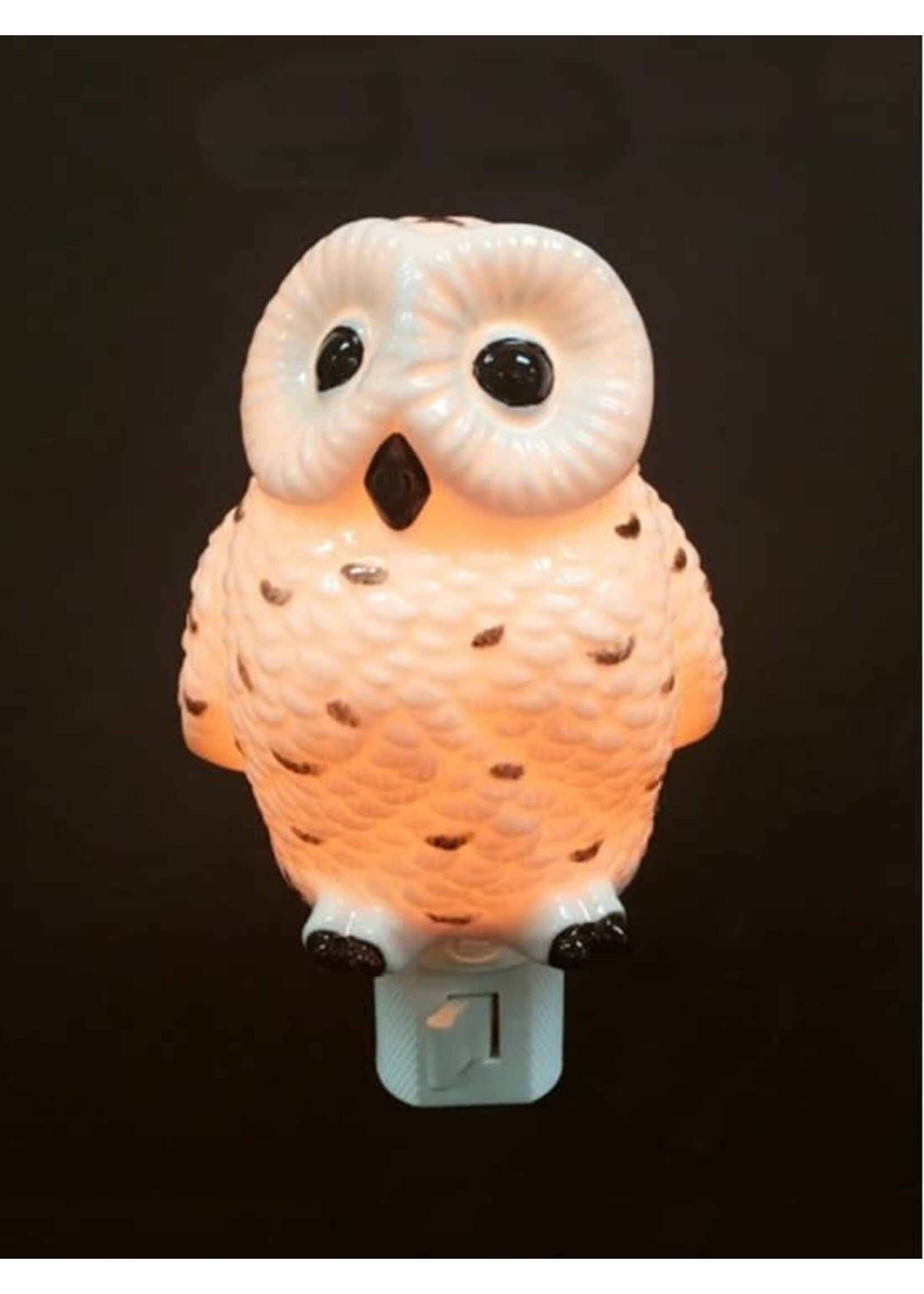 Porcelain White Owl Night Light with Gift Box