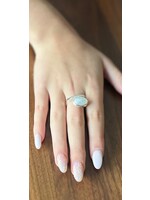 Monica Mehta Designer Ring with Moonstone - Size 7