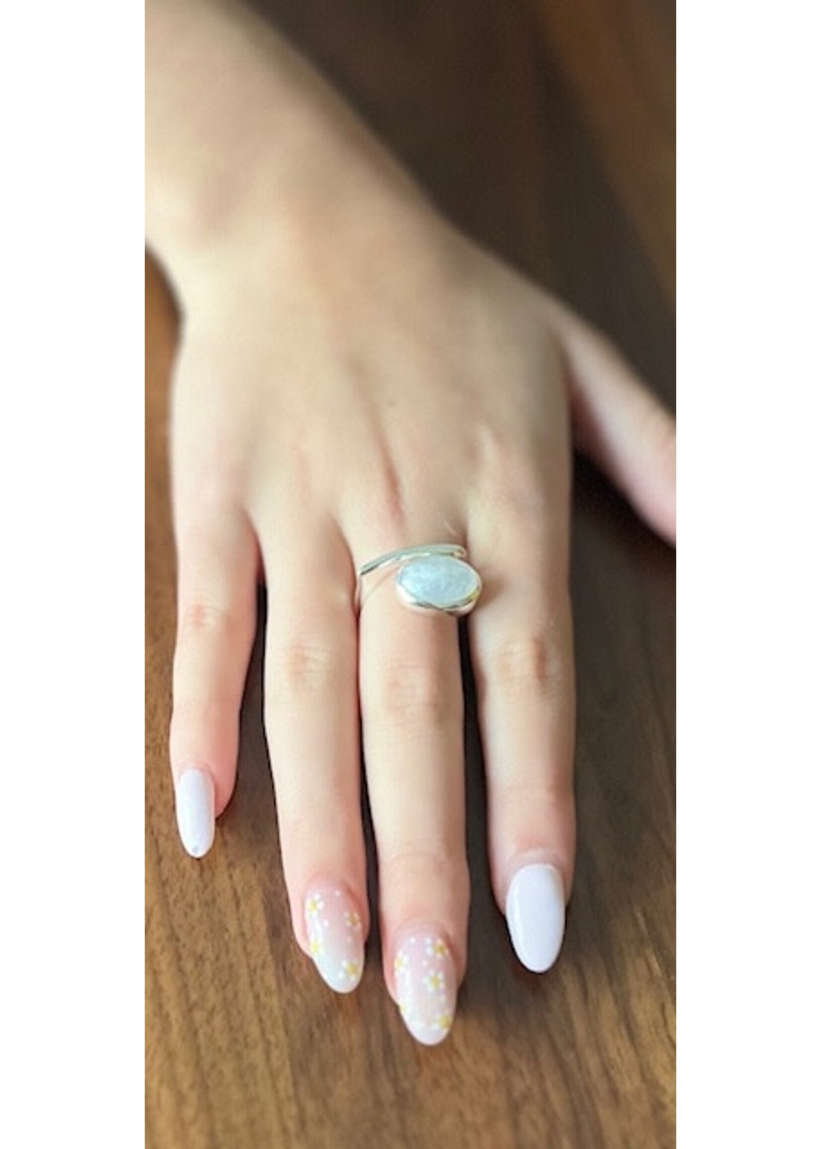 Monica Mehta Designer Ring with Moonstone - Size 7