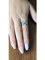 Monica Mehta Designer Ring with 5 Moonstones - Size 8