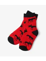 Hatley Moose On Red Kids Crew Socks