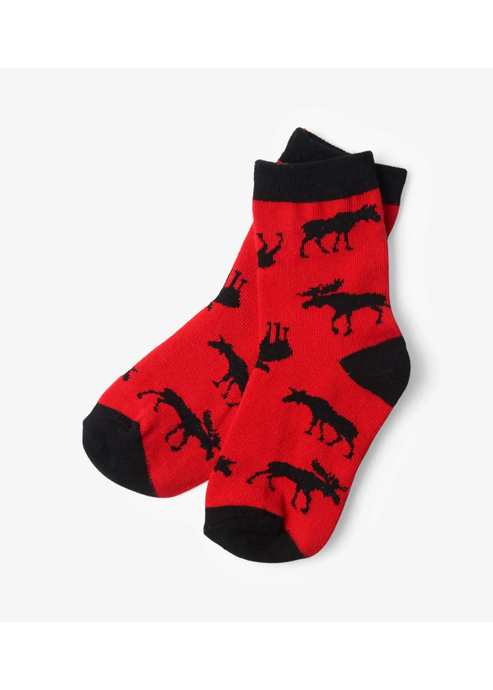 Hatley Moose On Red Kids Crew Socks