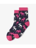 Hatley Raspberry Moose Kids Crew Socks