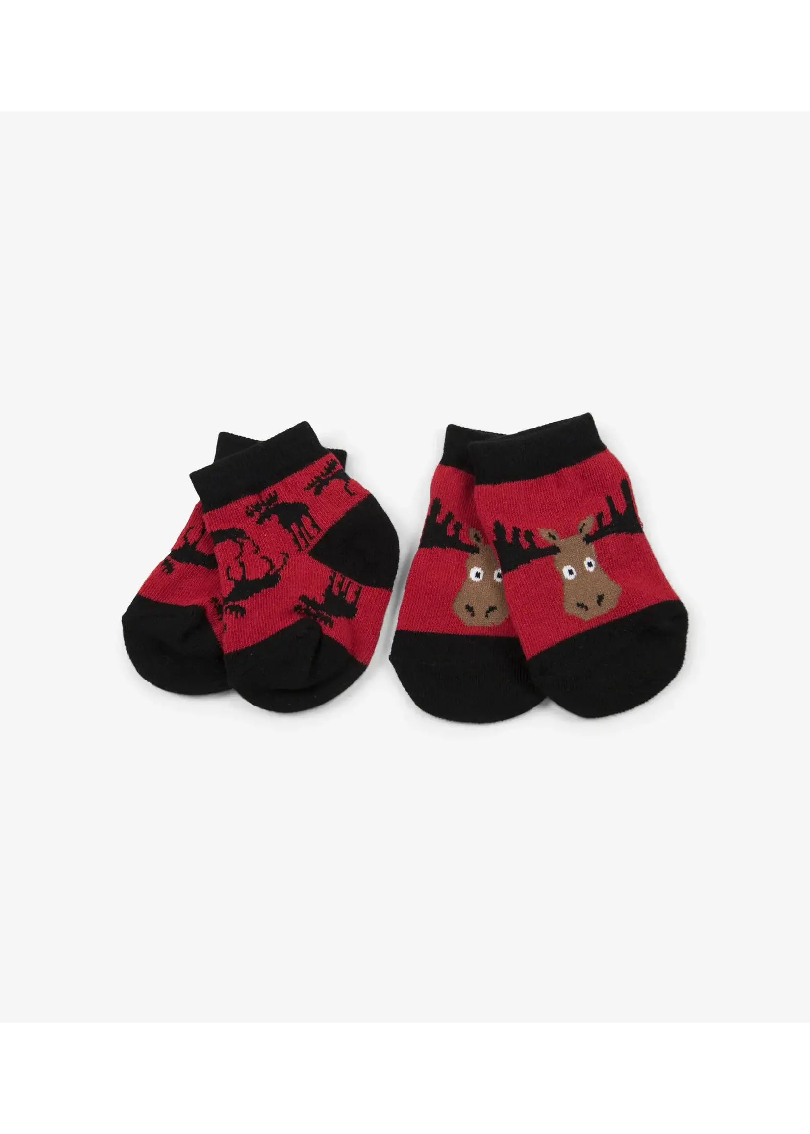 Hatley Moose On Red 2-Pack Baby Socks