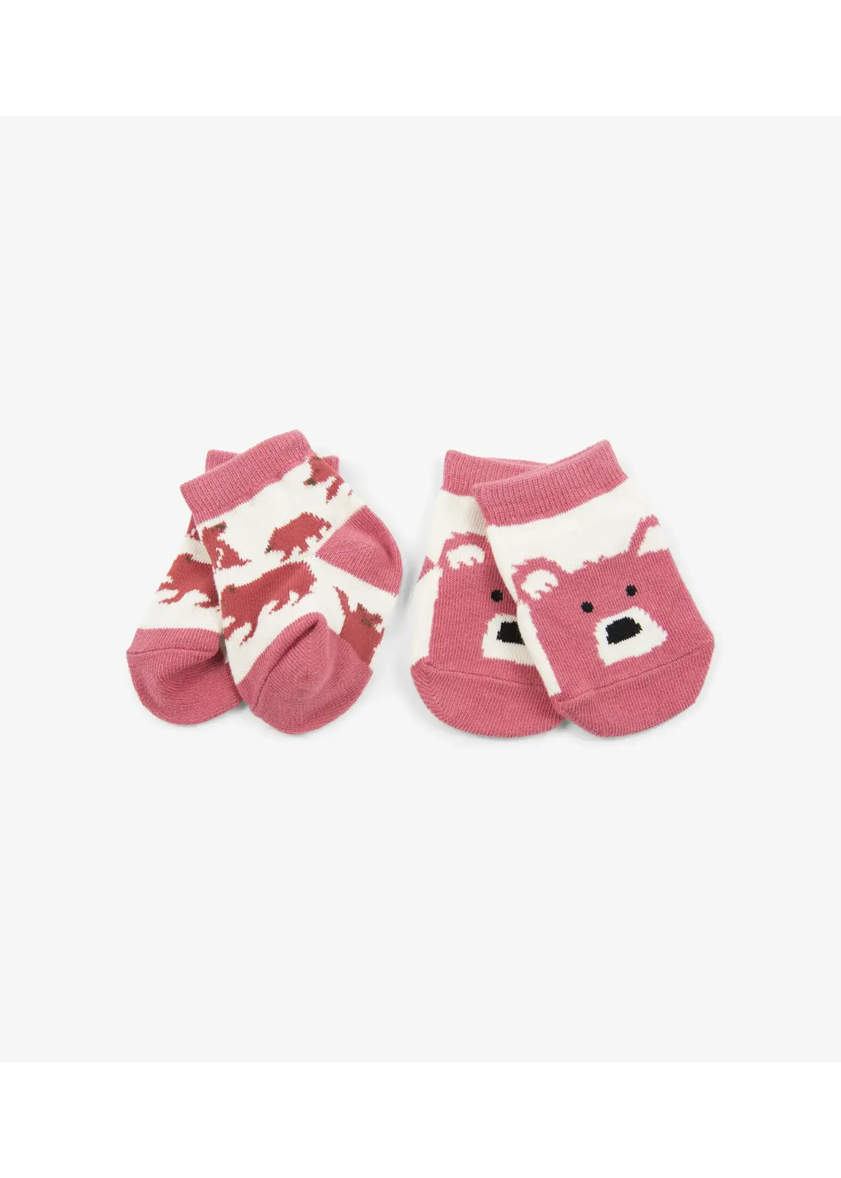 Hatley Baby Bear Pink 2-Pack Baby Socks - 0-12M