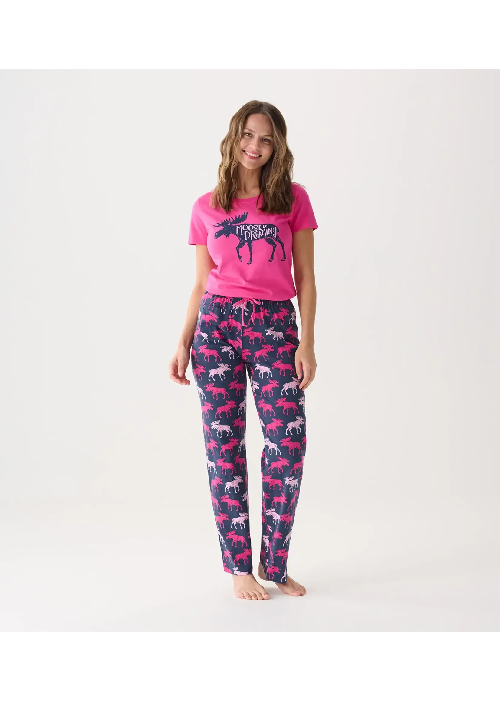 Hatley Raspberry Moose Women's Jersey Pajama Pants