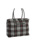 Weekender Bag with Inner Pockets - Black/Red/White Plaid