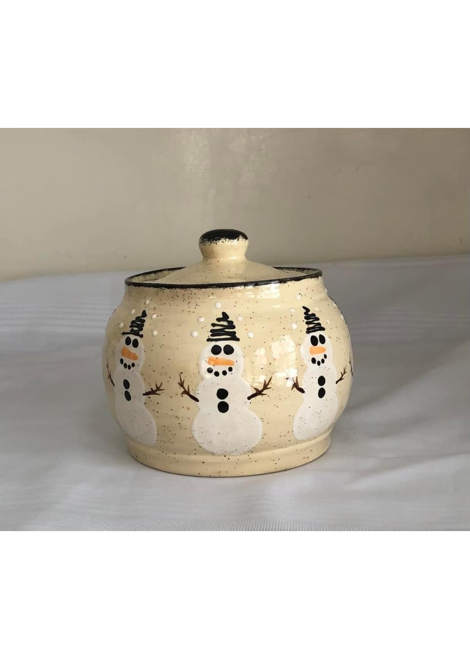 Clayworks Snowman Handcrafted Snack Jar