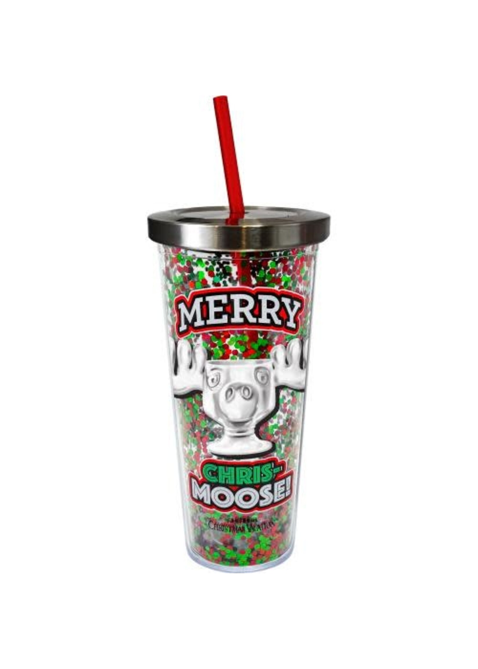 MERRY CHRIS-MOOSE GLITTER CUP