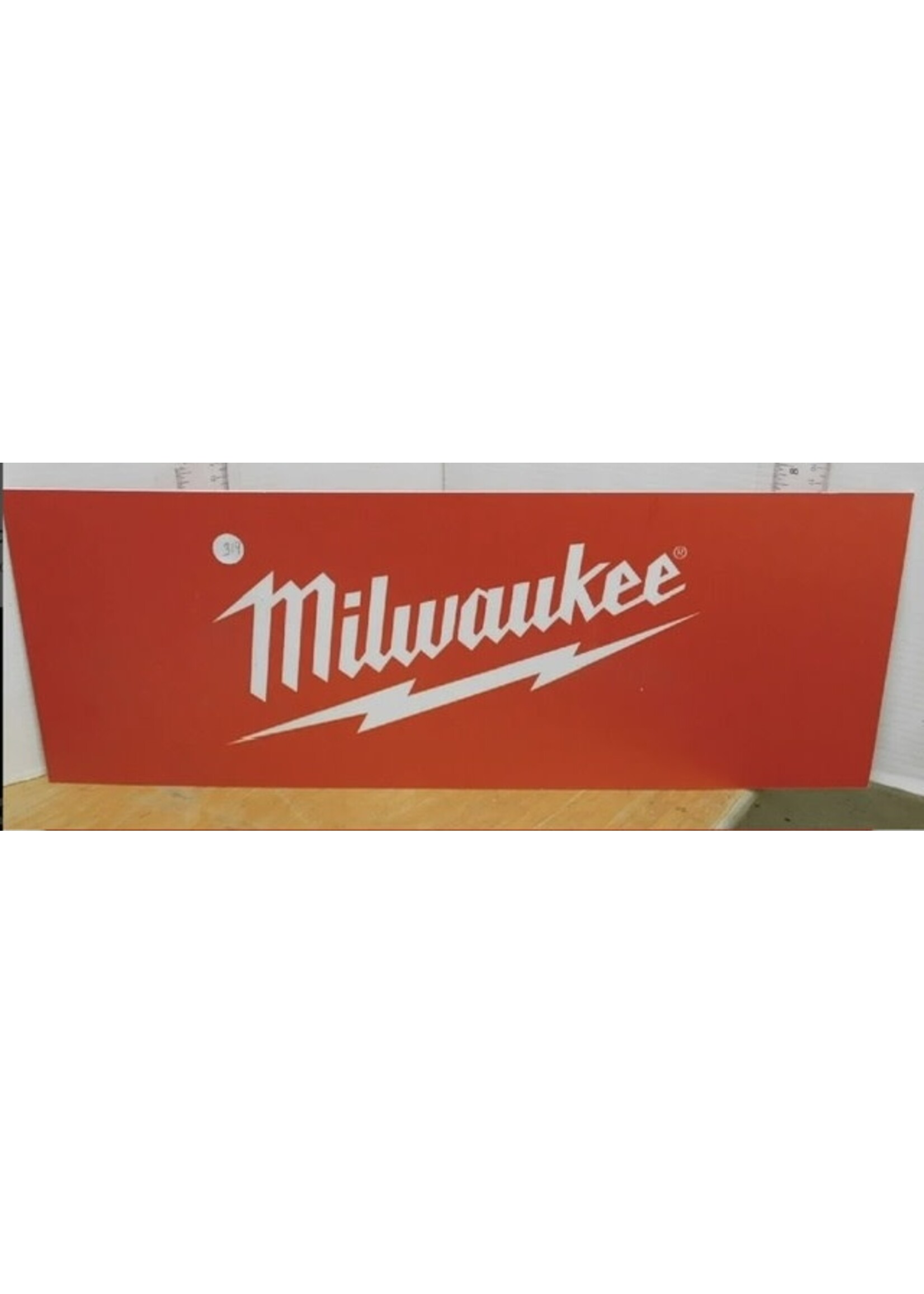 ADVERTISING SIGN "MILWAUKEE" TWO SIDED 8 X 22"H