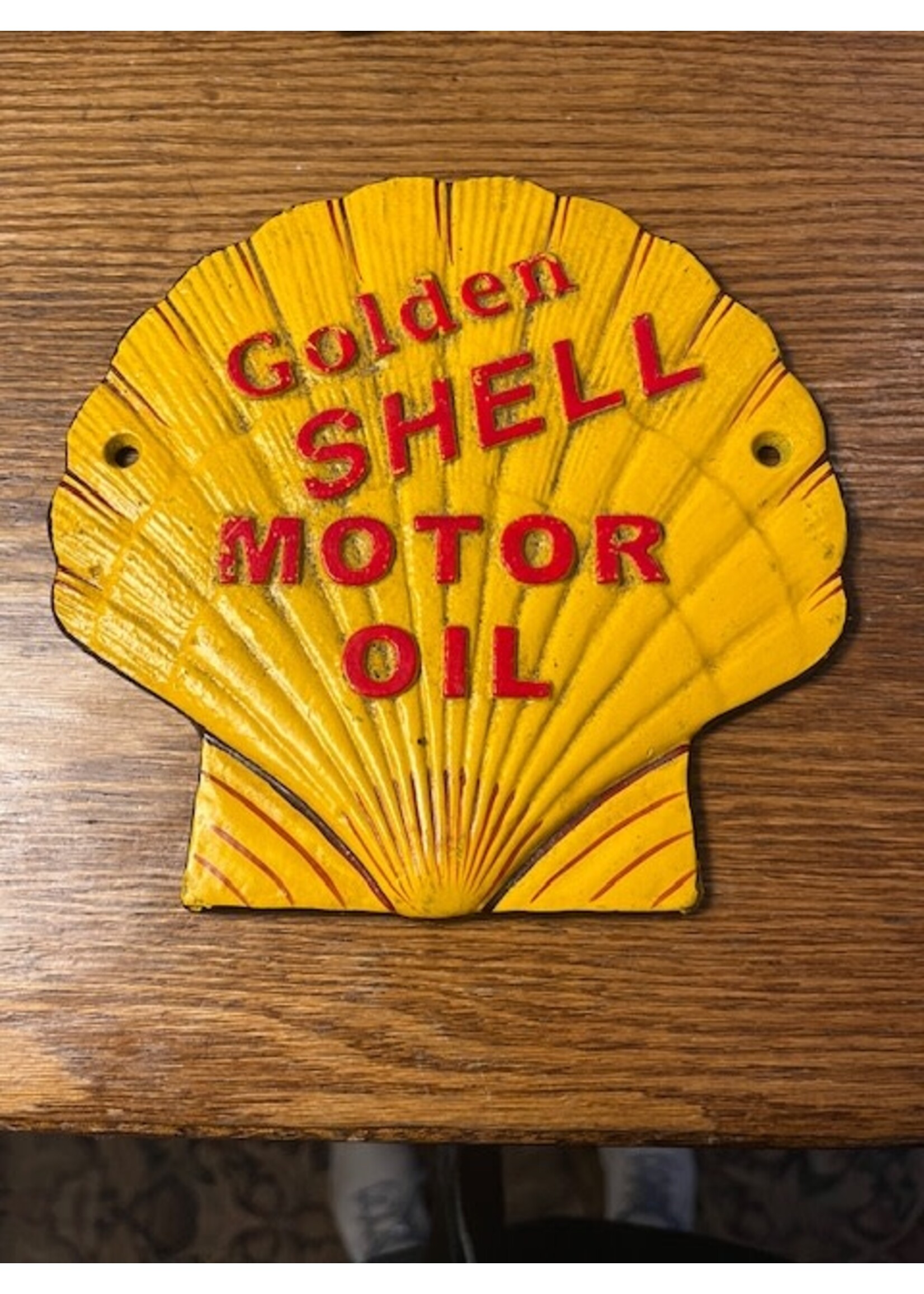 CERAMIC SIGN - GOLDEN SHELL MOTOR OIL