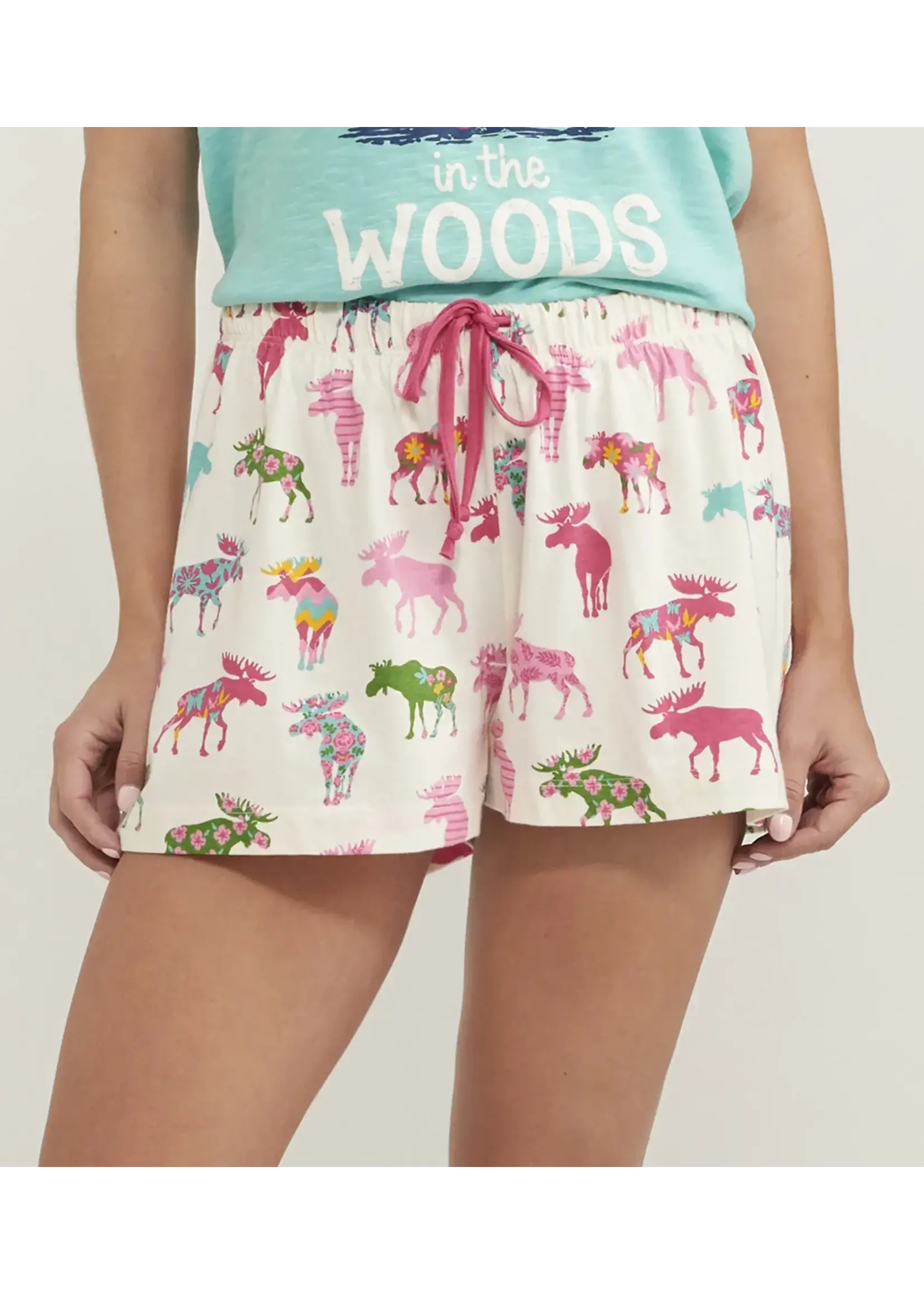Hatley Patterned Moose Women's Sleep Shorts