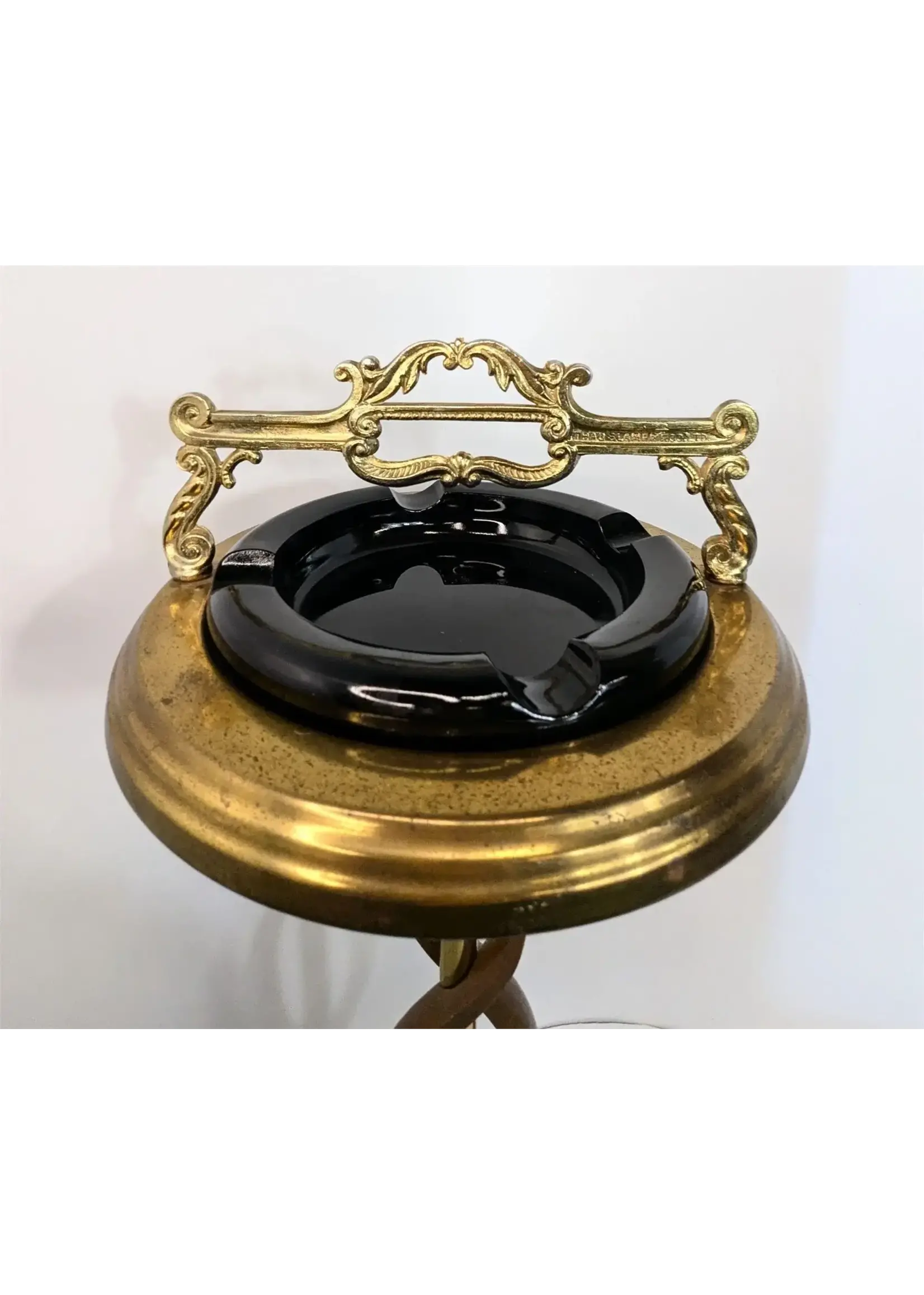MCM Teak and Brass Floor Style Ashtray
