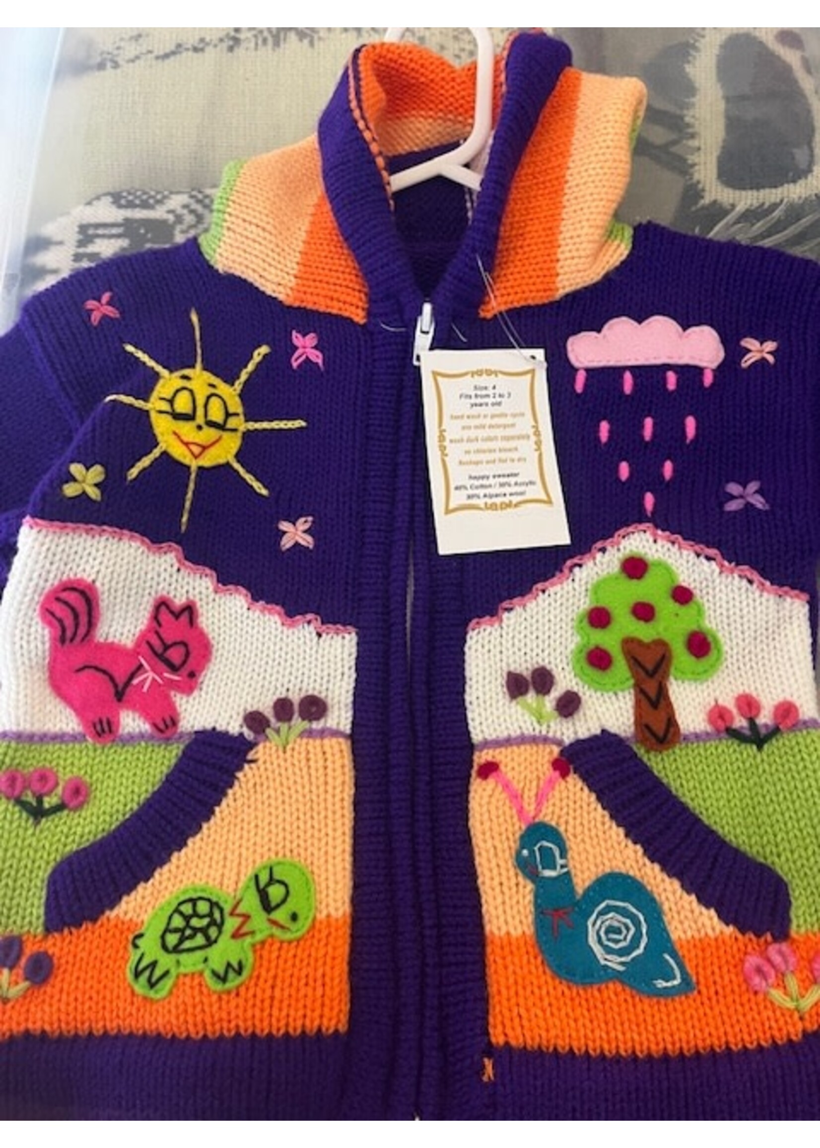 Happy Sweater - Unlined  - Purple - Size 4