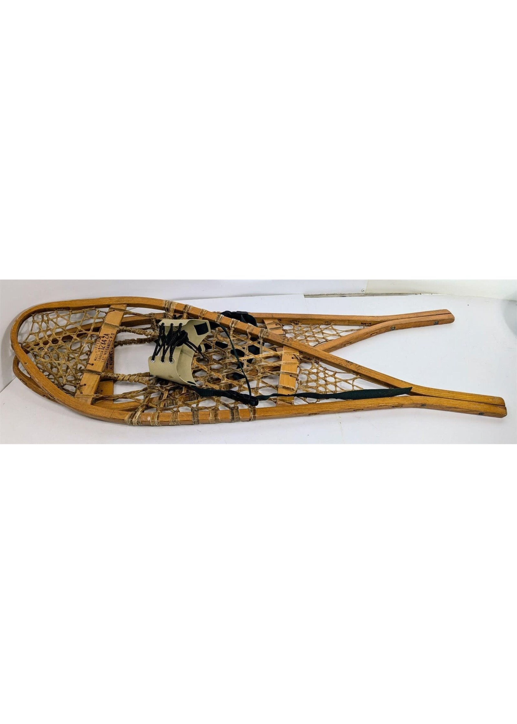 Snowshoes - Pair of Torpedo Wood Snowshoes, Quebec Canada