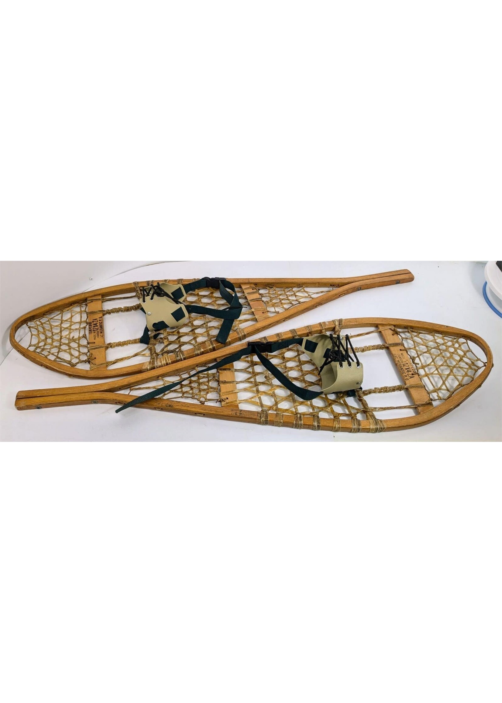 Snowshoes - Pair of Torpedo Wood Snowshoes, Quebec Canada