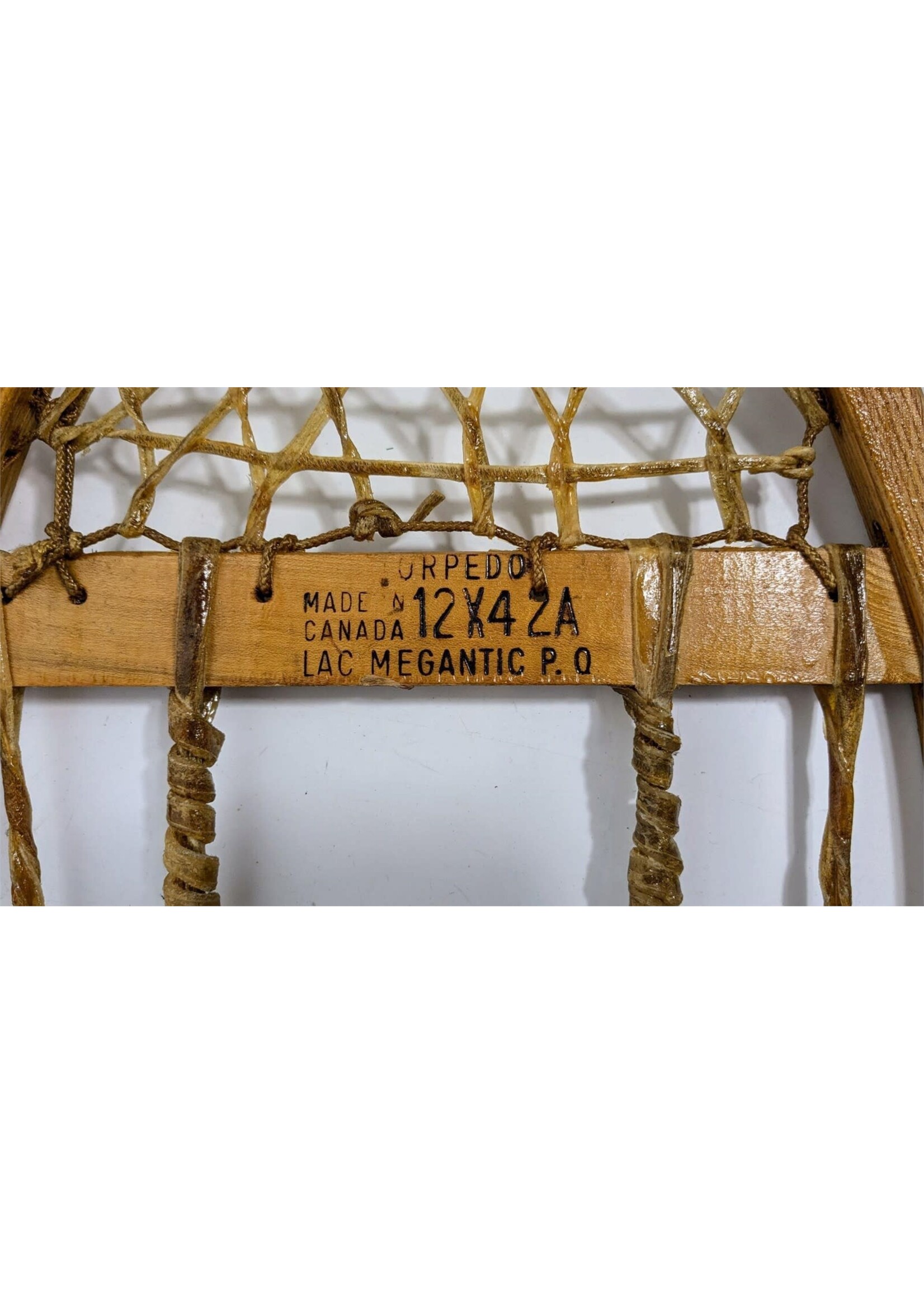 Snowshoes - Pair of Torpedo Wood Snowshoes, Quebec Canada