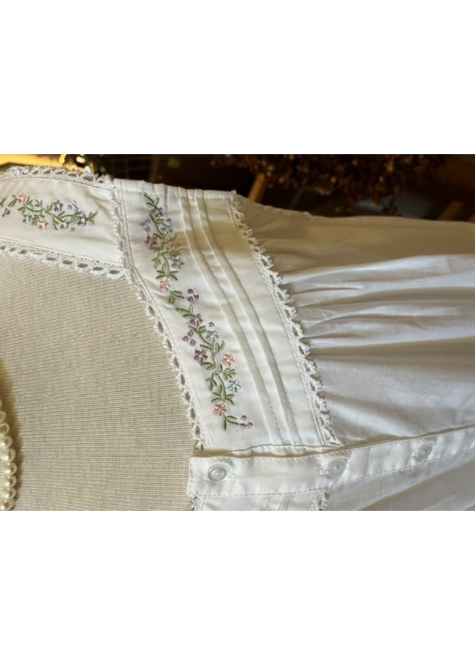 Nice n' Comfy Embroidered Nightgown with Multicolour Flowers