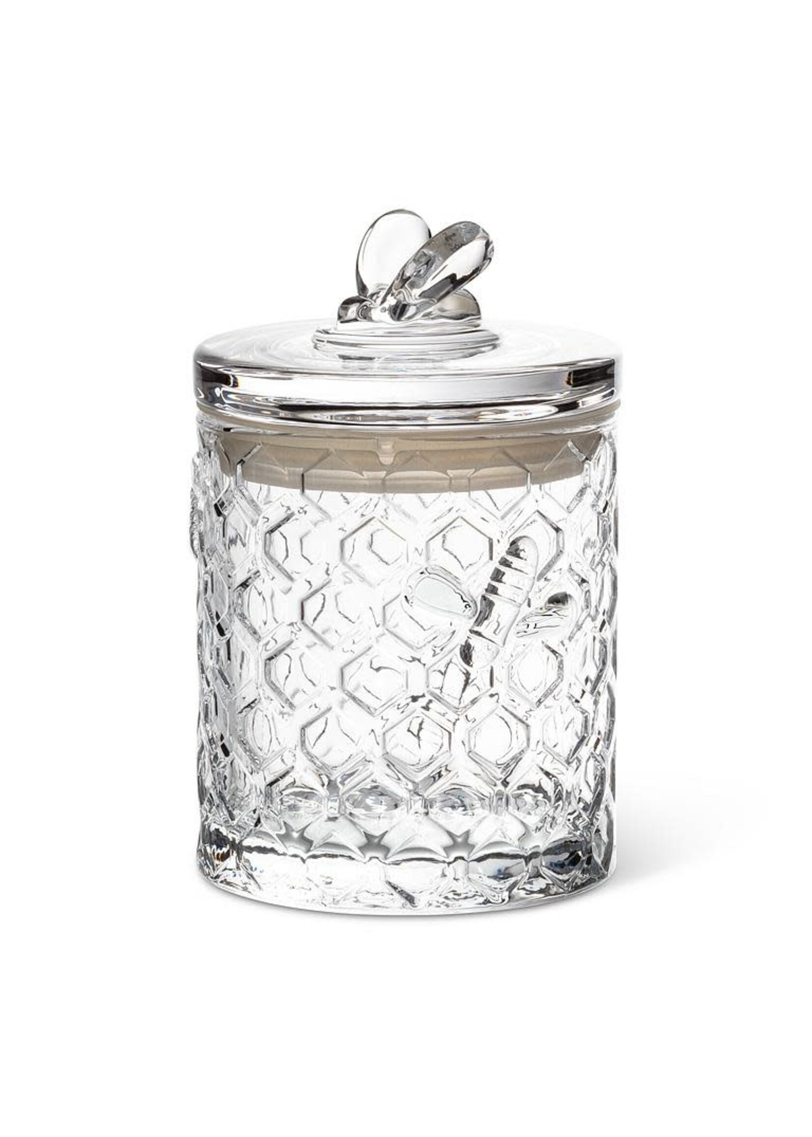Honeycomb Jar with Bee on Sealed Lid