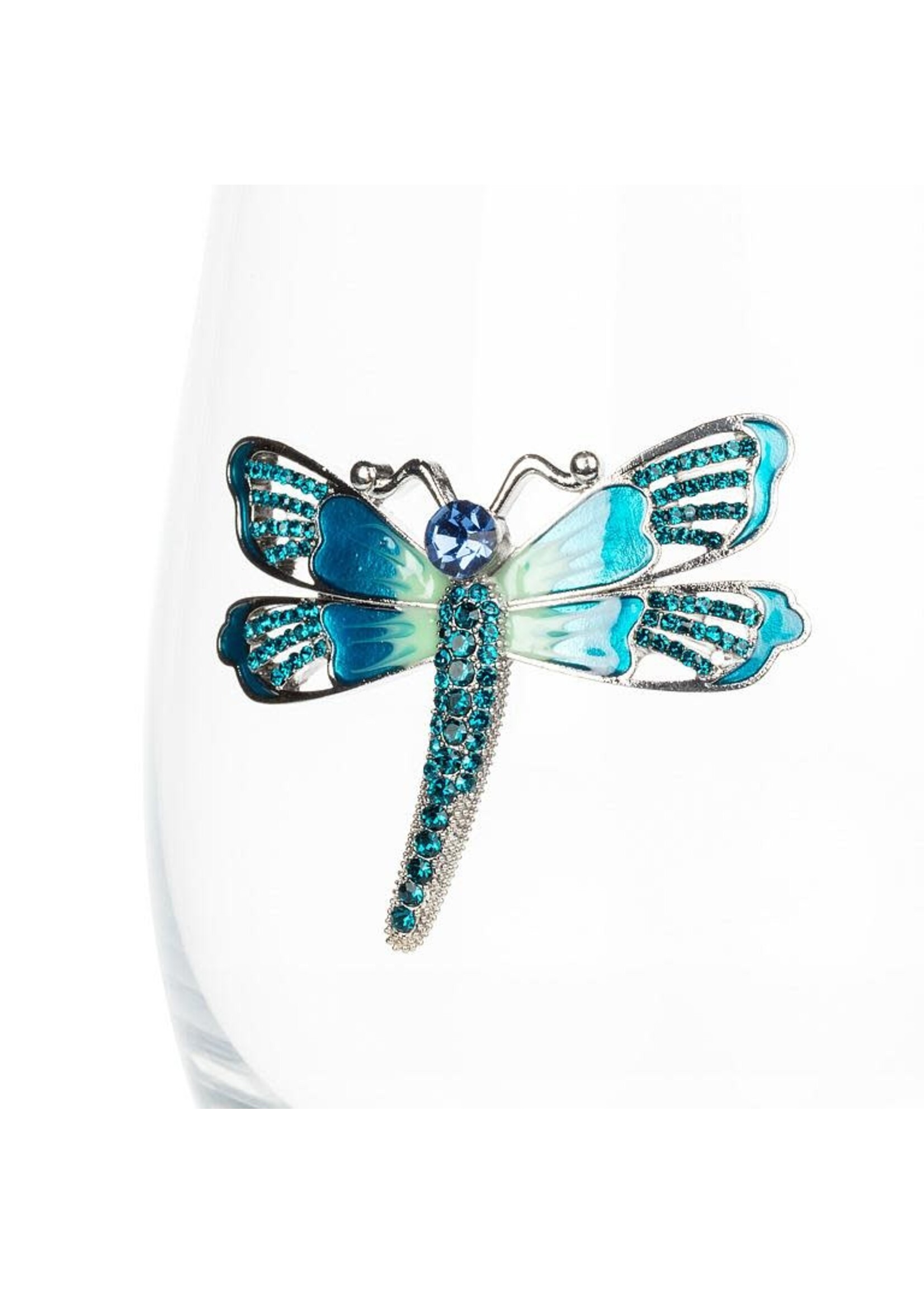 Stemless Wine Glass with Jewelled Dragonfly